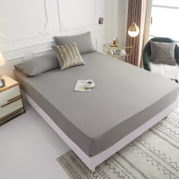 1 piece of solid color bed sheet for bedroom 100%Polyeste Elastic Band Around bedding Fitted Sheet Only (excluding pillowcases)