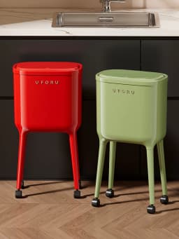 UFORU Light Luxury Garbage Bin, Movable Large Capacity Trash Can, Home Kitchen Storage Box, Household Organizer