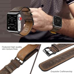 Leather strap For Apple watch band 45mm 41mm 44mm 40mm Retro Cow watchband correa bracelet iWatch series 5 4 3 se 6 7 8 ultra