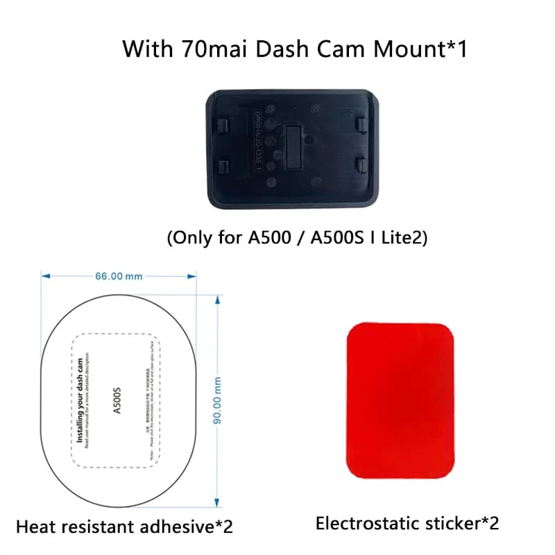 For 70mai Dash Cam Pro Plus A500S Accessory+ Rear Cam Accessory Set Static Sticker Glue ,Car DVR special accessories
