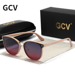 2021 GCV Polarized Lady Sunglasses Cat Eye Fashion Sun Glasses Luxury Woman Female Brand Ultralight Frame Tourism Party Leisu
