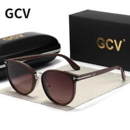 2021 GCV Polarized Lady Sunglasses Cat Eye Fashion Sun Glasses Luxury Woman Female Brand Ultralight Frame Tourism Party Leisu