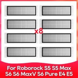 Compatible For ( Roborock S5, S5 Max, S6 MaxV, S6 Pure, E4, E5, S51, S52, S55 ) Roller Side Brush Filter Mop Accessories Part