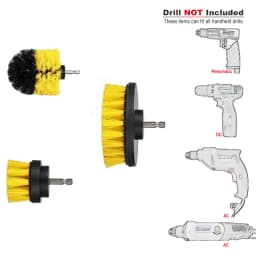 3Pcs Power Scrubber Brush Electric Drill-Brush Power Scrubber Bathroom Surface Tub Shower Tile Cleaning Tools for Auto Care
