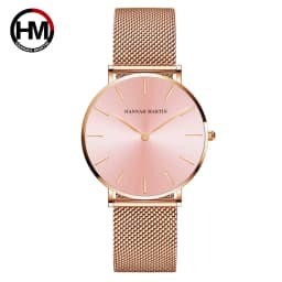 36mm Full Gold New Style Japan Quartz Movement Brand Stainless Steel Mesh Band Simple Design Women's Waterproof Lady Watches