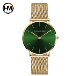 36mm Full Gold New Style Japan Quartz Movement Brand Stainless Steel Mesh Band Simple Design Women's Waterproof Lady Watches