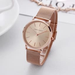 36mm Full Gold New Style Japan Quartz Movement Brand Stainless Steel Mesh Band Simple Design Women's Waterproof Lady Watches