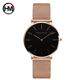 36mm Full Gold New Style Japan Quartz Movement Brand Stainless Steel Mesh Band Simple Design Women's Waterproof Lady Watches