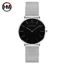 36mm Full Gold New Style Japan Quartz Movement Brand Stainless Steel Mesh Band Simple Design Women's Waterproof Lady Watches