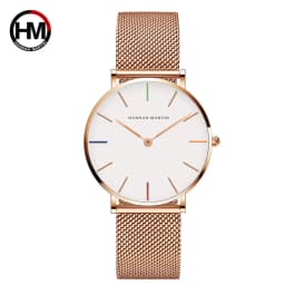 36mm Full Gold New Style Japan Quartz Movement Brand Stainless Steel Mesh Band Simple Design Women's Waterproof Lady Watches