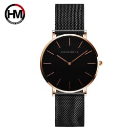 36mm Full Gold New Style Japan Quartz Movement Brand Stainless Steel Mesh Band Simple Design Women's Waterproof Lady Watches