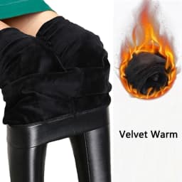 Thick Winter Leggings Women Pants Warm Tights Sexy Casual Velvet Leggings Femme Pu High Waist Legging Black Leather Leggings 5XL