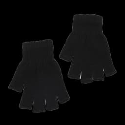 1pair Black Short Half Finger Fingerless Knit Wrist Glove Winter Warm Stretch Work Gloves for Women and Men Cycling Accessories