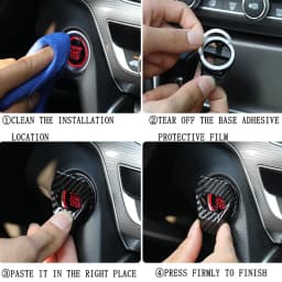1Pcs Car Interior One-Key Start Ignition Engine Stop Push Switch Button Protective Cover Decoration Sticker Accessories