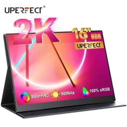 UPERFECT 2K Portable Monitor 16.0-inch 500 Nits 8 Bit Frameless Screen IPS HDR FreeSync Eyecare USB C Gaming Display 2560X1600
