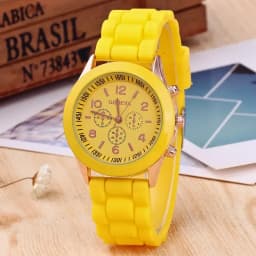Famous Brand Geneva Ladies Fashion Watch Male and Female Student Silicone Quartz WristWatch Clock Wholesale Relogio Feminino