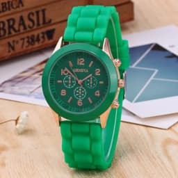 Famous Brand Geneva Ladies Fashion Watch Male and Female Student Silicone Quartz WristWatch Clock Wholesale Relogio Feminino