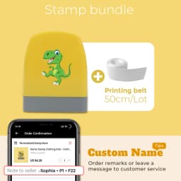 Cartoon Dinosaur Custom Name Stamp For Clothing Personalise For Student Clothes Chapter Children's Kawaii Name Sticker gift