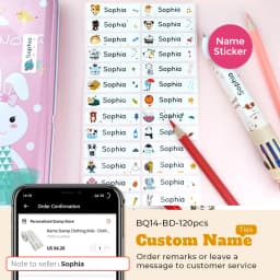 Cartoon Dinosaur Custom Name Stamp For Clothing Personalise For Student Clothes Chapter Children's Kawaii Name Sticker gift