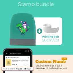 Cartoon Dinosaur Custom Name Stamp For Clothing Personalise For Student Clothes Chapter Children's Kawaii Name Sticker gift