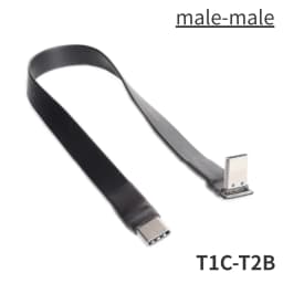 10Gbps Gen2 USB 3.1 Type C to Type C Flat Extension Cable Fold 90 Degree Angle USB-C Male Female FPC FPV Aerial Photography Cord