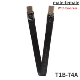 10Gbps Gen2 USB 3.1 Type C to Type C Flat Extension Cable Fold 90 Degree Angle USB-C Male Female FPC FPV Aerial Photography Cord