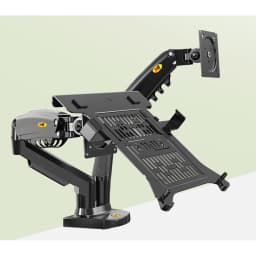 Desktop NB F160 + FP-2 Gas Spring Dual Arm for 17"-27" Monitor Holder + 10"-17" Laptop Support Air Press Mount Stand Load 2-9kg