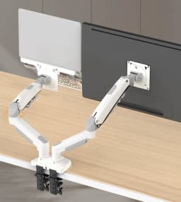 Desktop NB F160 + FP-2 Gas Spring Dual Arm for 17"-27" Monitor Holder + 10"-17" Laptop Support Air Press Mount Stand Load 2-9kg
