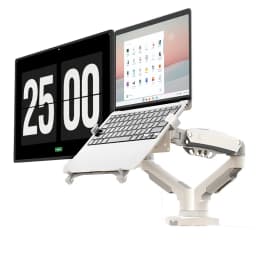 Desktop NB F160 + FP-2 Gas Spring Dual Arm for 17"-27" Monitor Holder + 10"-17" Laptop Support Air Press Mount Stand Load 2-9kg