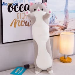 50/70cm Cute Soft Long Cat Plush Toys Stuffed Pause Office Nap Pillow Bed Sleep Home Decor Gift Doll for Kids Girl