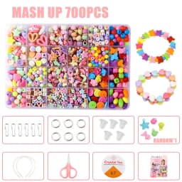 Girls DIY Bead Set Jewelry Making Kit for Kids Girl Pearl Beads for Bracelets Rings Necklaces Creativity Kits Art Craft