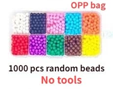 1000 Pcs/box DIY Water Spray Magic Beads Handmade Toy Set Children's Color Crystal Beads Puzzle Craft Kit Gift Variety Bean Toys