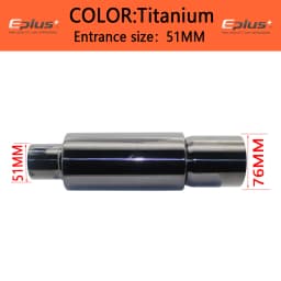 EPLUS Car exhaust pipe muffler Tail Pipe Universal High Quality Stainless Steel Interface 51 57 63MM Exhaust System End 76mm