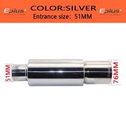EPLUS Car exhaust pipe muffler Tail Pipe Universal High Quality Stainless Steel Interface 51 57 63MM Exhaust System End 76mm
