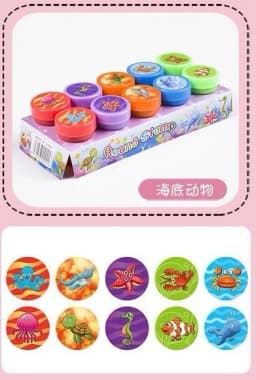 10pcs Assorted Stamps for Kids Self-ink Stamps Children Toy Stamps Smiley Face Seal Scrapbooking DIY Painting Photo Album Decor