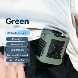 Kinscoter 6000mAh Hanging Neck/Waist Fan USB Mini Portable Rechargeable Fan For Outdoor Camping Hiking Climbing Running Sports