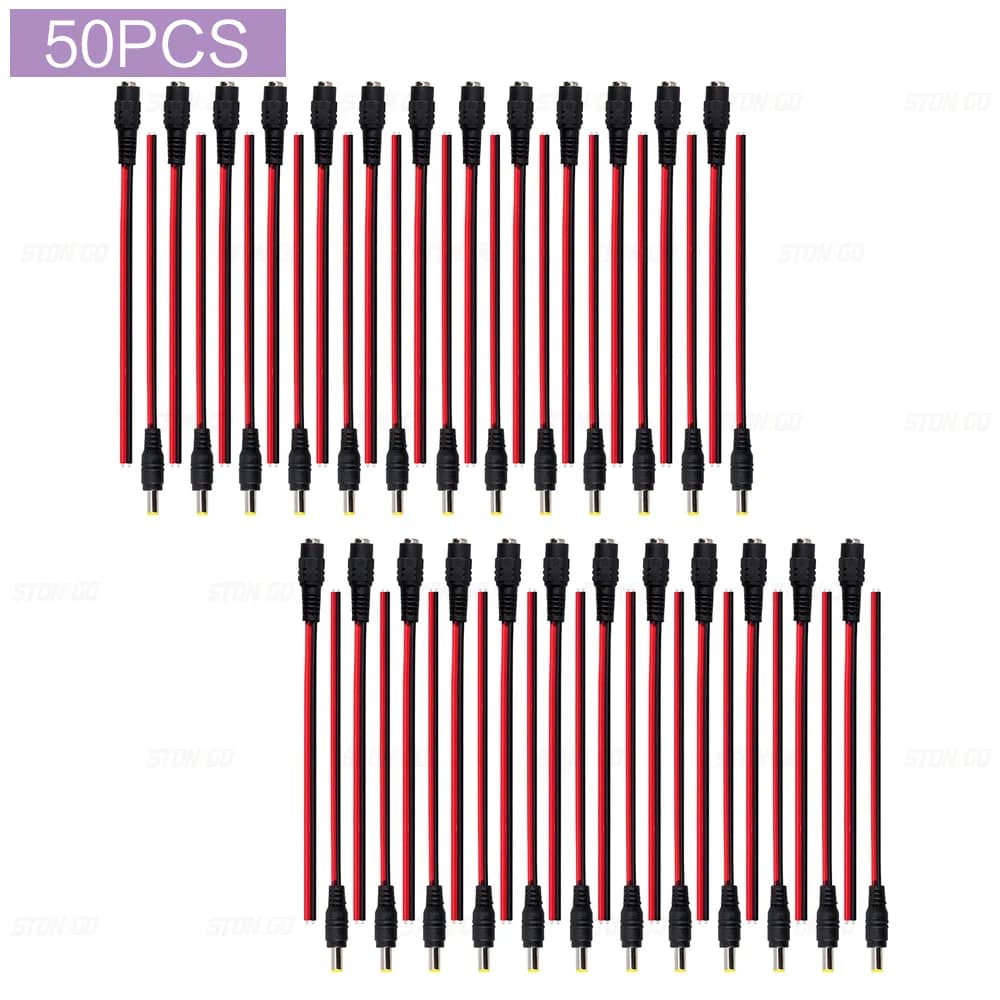 STONEGO 10/20/50PCS 12V Dc Connectors Male Female Jack Cable Wire Line Adapter Plug Power Supply 5.5 x 2.1mm