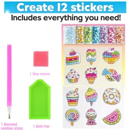 12 Create Big Gem Diamond Painting Sticker Kit Art Craft Girls Boys Unicorn Animal Sealife Magical Mosaic Dot Sticky Toys Gifts