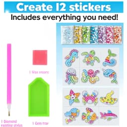 12 Create Big Gem Diamond Painting Sticker Kit Art Craft Girls Boys Unicorn Animal Sealife Magical Mosaic Dot Sticky Toys Gifts