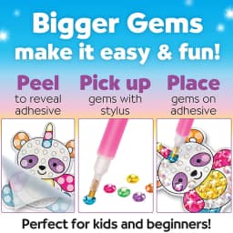 12 Create Big Gem Diamond Painting Sticker Kit Art Craft Girls Boys Unicorn Animal Sealife Magical Mosaic Dot Sticky Toys Gifts