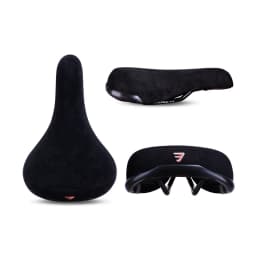 Funsea Bicycle Saddle Wheelie Black With Logos Seat For Bicycles Flannelette Bike Seats Embroidery Logo 8mm Rail