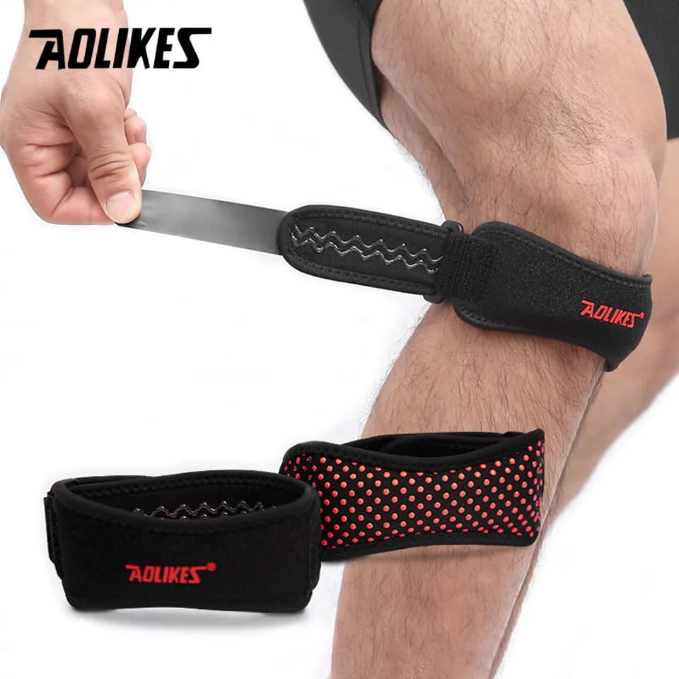 AOLIKES 1PCS Adjustable Knee Pad Knee Pain Relief Patella Stabilizer Brace Support for Hiking Soccer Basketball Running Sport