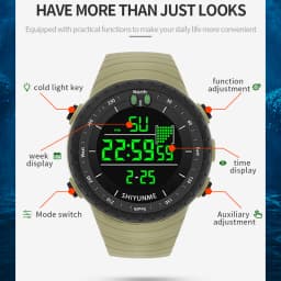 Top Men's Sports Watch 50M Waterproof Military Display Clock Man Watches LED Digital Luxury Fashion Electronic Wristwatch 2111