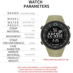 Top Men's Sports Watch 50M Waterproof Military Display Clock Man Watches LED Digital Luxury Fashion Electronic Wristwatch 2111