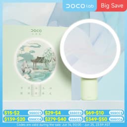 DOCO Table Makeup Mirror LED Light Stepless Dimmer Ultra Clear Beauty Chinoiserie Classical Lovely High Quality Gift