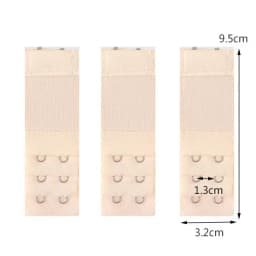 3pcs Bra Extension Strap Extenders for Women Adjustable Belt Buckle Nylon Elastic Bra Extension Strap Hook Clip Extenders