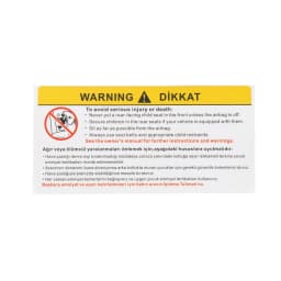 For Car Sun Visor Makeup Mirror Sticker Airbag Sticker Safety Warning Sticker Warning Board Sticker