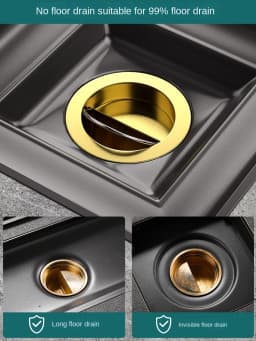 All Copper Gravity Direct Drain Core Floor Shower Drain Stopper Insectproof Anti-odor Hair Trap Kitchen Bathroom Toilet Sewer