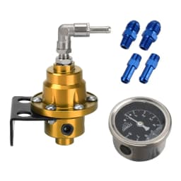 Adjustable Fuel Pressure Regulator with Gauge Kit 7 Colors Aluminum Vehicle Refitting Fuel Supercharger