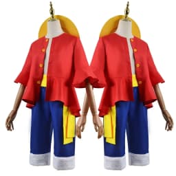 Anime Luffy Cosplay Costumes Monkey D Cosplay Suits Hats Halloween For Women Men Kids Cos Top Pants Gifts